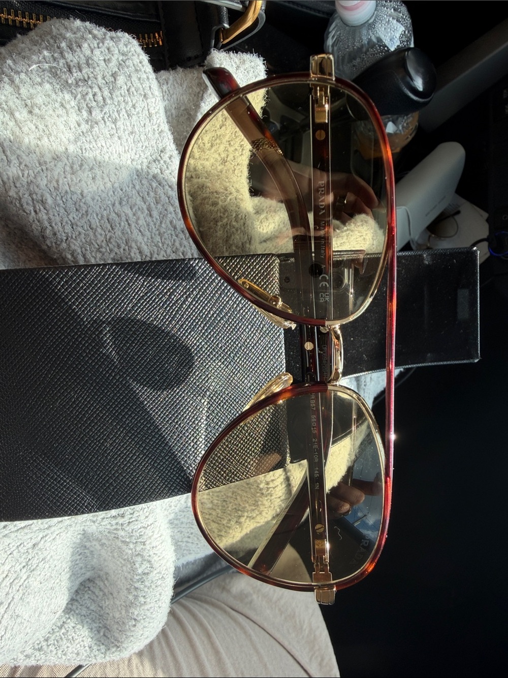 Prada Aviator Sunglasses - Tortoise Frame with Brown Lenses